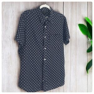 Banana Republic Factory linen Blend Short Sleeve Shirt L